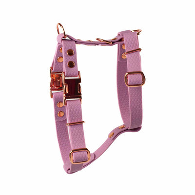 Widok boczny (2) szelek w kolorze Dusty Pink typu GUARD z kolekcji fur glamour od Petsband